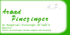 arpad pinczinger business card